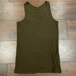 Uniqlo Green Ribbed Tank, size M